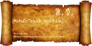 Mohácsik Vulfia névjegykártya
